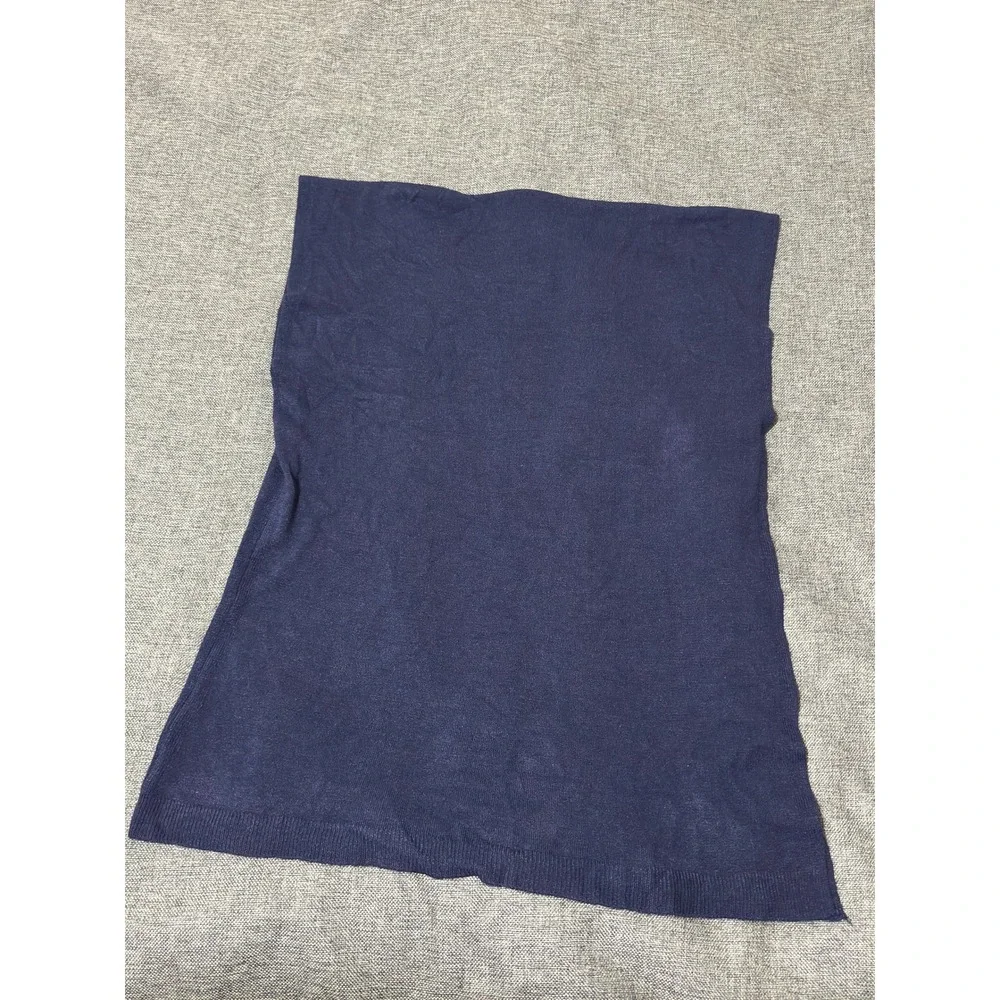 G. Women OS Infinity Scarf Navy Blue Solid Knit Acrylic
